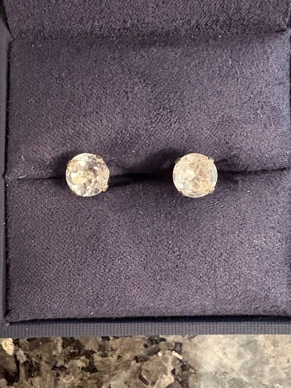 Classic Clear White Topaz Stud Earrings - Sterling Silver